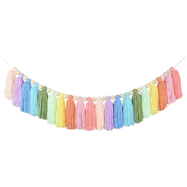 Advancent Guirnalda versátil de borlas de algodón para niñas, accesorios de dormitorio, fácil de colgar, además de cuarto de niños Decoración del hogar Tipo 1