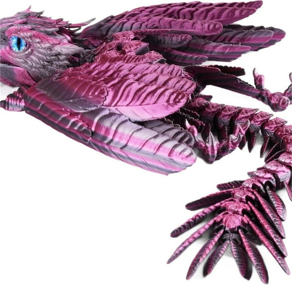 1pc Pink Black Size: 45*5*5cm 3D Printed Dragon Egg Crystal Dragon Ornament Model For The Year Of The Dragon, Glow-in-the-Dark Design