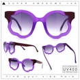 thumbnail image 2 of Unique Cloud Shape Thick Plastic Horn Rim Retro Sunglasses All Purple, 2 of 8