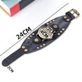 thumbnail image 3 of Langgg PU Leather Pointer Watch Bracelets 5.2cm Width Band Black Dial Dia 4cm, 3 of 6