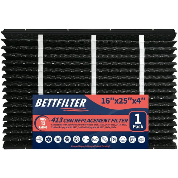 413CBN Replacement Filter,MERV 13 with Carbon,16x25x4,Compatible with AprilAire 1410, 1610, 2140, 2400, 2410, 2416, 3410, 4400, or Space-Gard 2400 with Upgrade Kit 1413,UV14, UV24 (Pack of 1)