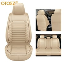 OTOEZ Car Seat Covers Universal Full Set 5 Seats Leather Front Back Cushion Pad Protector