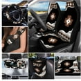thumbnail image 3 of XYZCANDO Ethnic Print Seat Belt Cover Car Seat Cover Keychain Lipstick Cover Car Trash Can Steering Wheel Cover Center Mirror Cover Coasters Personalized Easy Installation for Most Cars, 3 of 5