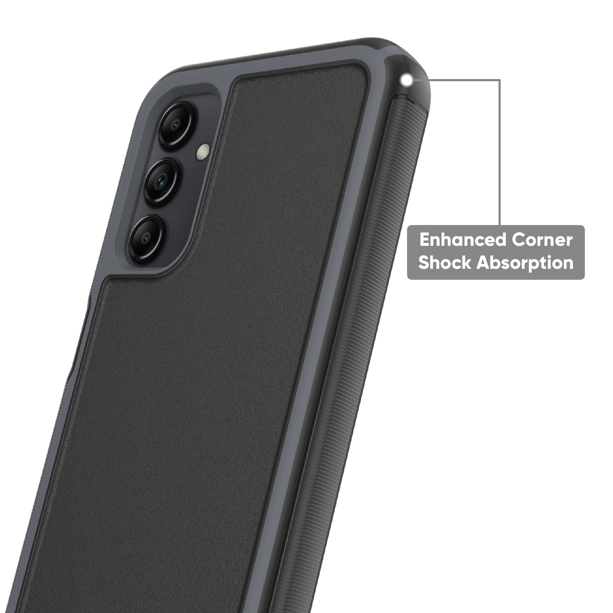onn. Slim Rugged Phone Case for Samsung Galaxy A14 5G - Black/Gray