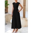 thumbnail image 3 of Vestido PRETTYGARDEN para mujer 2025, casual, casual, maxi negro, 3 of 9