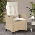 thumbnail image 1 of vidaXL Reclining Garden Chair with Cushions Beige Poly Rattan, 1 of 5