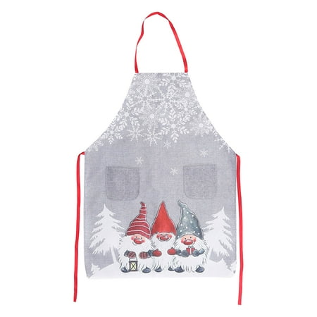 

wendunide kitchen gadgets Christmas Aprons Adult Aprons Santa Apron Adjustable Kitchen Cooking Apron For Christmas Party Chef Cooking Restaurant House Cleaning Gardening Home Grey