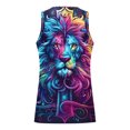 thumbnail image 6 of Sakmal Scoop Neck Mens Tank Tops Purple Purple Graphic Lion Lightweight Stringer Camisole Muscle Tunic Tops, 6 of 7