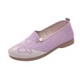 thumbnail image 2 of Women Hollow Knit Mom Slip On Shoes, Breathable Old Beijing Cloth Flats Soft Non Slip Low Sole, 2 of 5