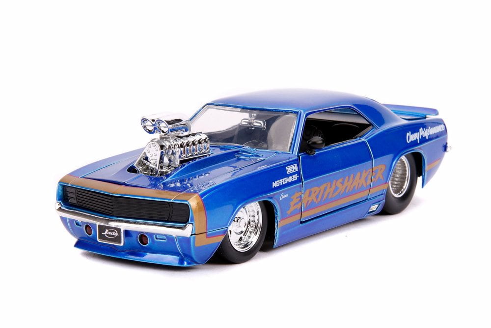 New '69 Chevy Camaro with Blower 1:24 Scale Diecast Car ~ Doors & Trunk Open 