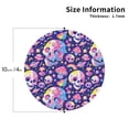 thumbnail image 2 of Lsque Skull colorful mushroom Pattern 4" Drink Coasters Set of 4, PVC Leather Absorbent Coasters, Table Coaster Set Decorative Coffee Cup Coasters Housewarming Gift -Round Shape, 2 of 6