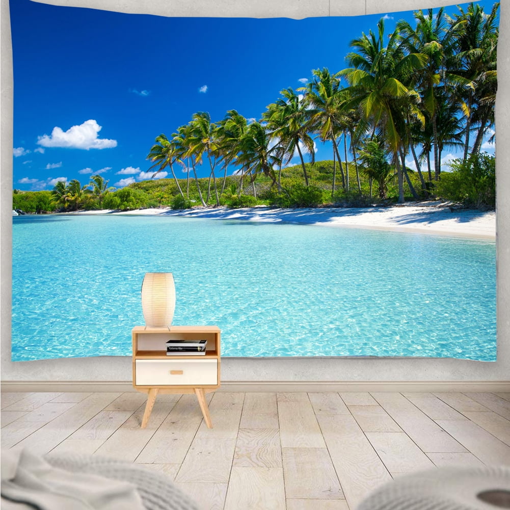 Yisure Blue Ocean Tapestry Wall Hanging Tropic Beach Wall Decor Hawaii