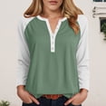 thumbnail image 2 of Godom Blouses for Women Fall Long Sleeves V Neck Tops Casual Knit Tunic Loose Fit T Shirt, 2 of 7
