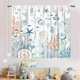 thumbnail image 2 of Coastal Curtains, Beach Theme Nautical Sea Turtle Starfish Seashell Seahorse Blackout Drapes for Bedroom Living Room Kids Room Bathroom Kitchen Window Treatments 2 Panel Sets, 84"x63" Inch, 2 of 4