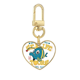 thumbnail image 1 of Cute Blue Yellow Lantern Fish ilustración Llavero de metal en forma de corazón dorado, 1 of 3