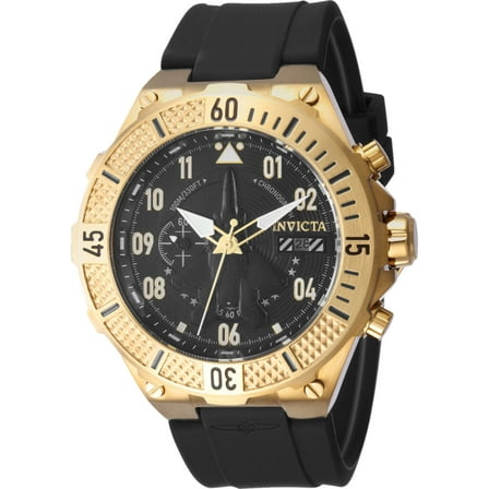 Invicta 39889 Men's Aviator Chronograph Black Silicone Strap Watch