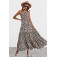 thumbnail image 3 of Vestido floral de verano para mujer, un hombro, sin mangas, con nudo, dobladillo con volantes, bohemio, maxi vestidos Ormromra, 3 of 5