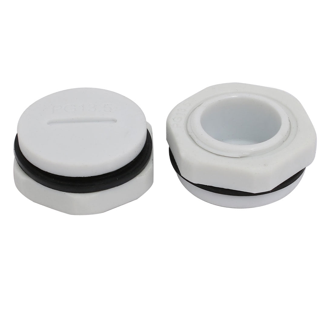 PG13.5 Nylon Male Threaded Cable Gland Screw End Cap Cover Gray 10pcs