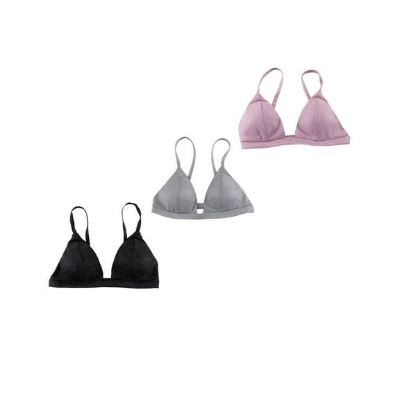 Darzheoy Women's Fine Sparkling Back Hollowed Out Underwear Daily Bra Sexy Bralette L