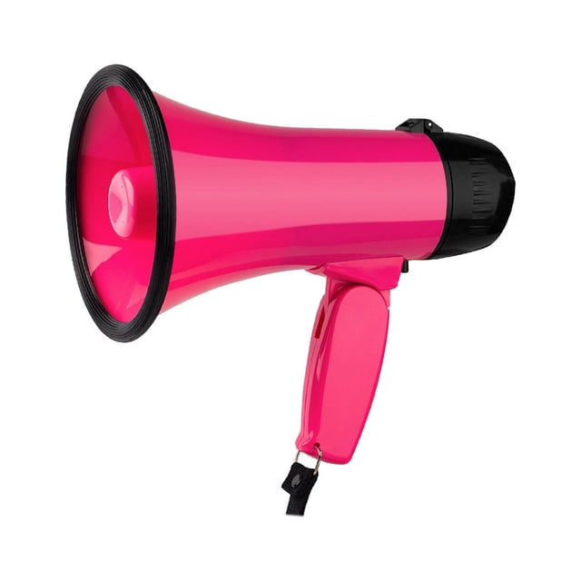 Bullhorn Megaph Adjustable Voice Bullhorn Speaker Professional Outdoor Voice Rose Red