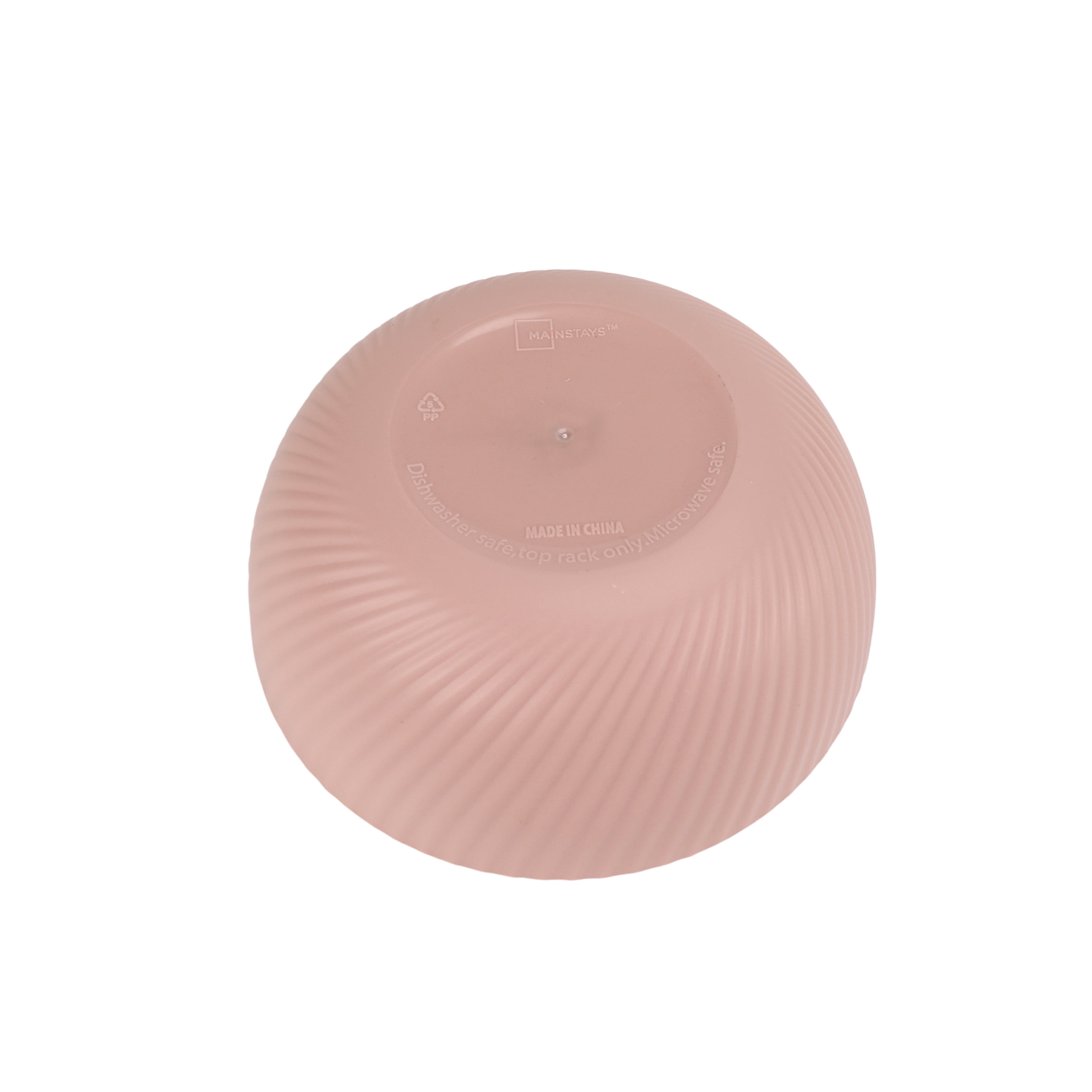 Mainstays - Pink Round Plastic Cereal Bowl, Swirl Etched, 38-Ounce