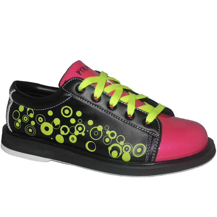 Pyramid Women's Rain Black/Hot Pink/Lime Green Bowling Shoes