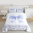 thumbnail image 2 of jejeloiu Kawaii Bowtie Full Size Comforter Sets,Blue Cute Bowknot Bedding Sets For Girl Kids Reversible 3pcs, 2 of 8
