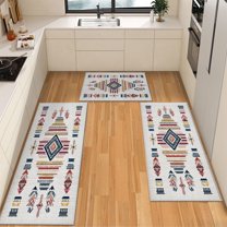 IsecretJoy Non Slip Kitchen Rugs Sets of 3, Washable Kitchen Mats for Floor Waterproof Stain Resistant Runner Rug for Kitchen, Laundry Room, Hallway