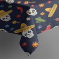 thumbnail image 3 of Navy Mexican Skull Pattern Rectangle Tablecloth 60"x84",Waterproof Polyester Rectangle Table Cloth, Wipeable Spillproof Polyester Tablecloth for Dining, Camping, Indoor and Outdoor, 3 of 5