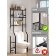 thumbnail image 6 of 3-Tier Over The Toilet Storage, Space Saver Metal Bathroom Shelves, Freestanding Above Over Toilet Storage Shelf with 4 Hooks for Bathroom, Blue, 6 of 8