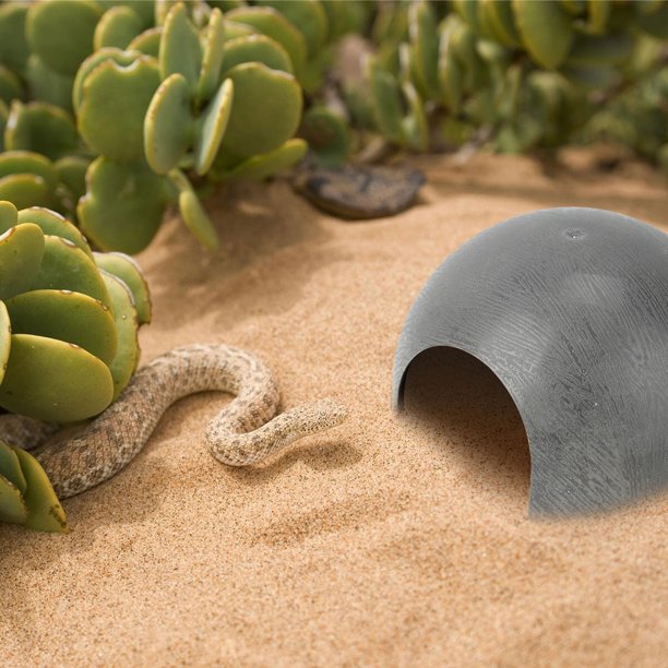 unbranded Cueva Redonda Para Reptiles Refugio Oscuro De Caucho Duradero Para Mascotas Ambiente Cómodo