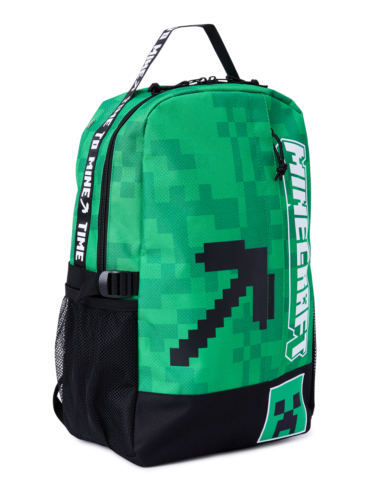 Minecraft Pickaxe Creeper Unisex 18" Laptop Backpack, Green Black - image 4 of 5
