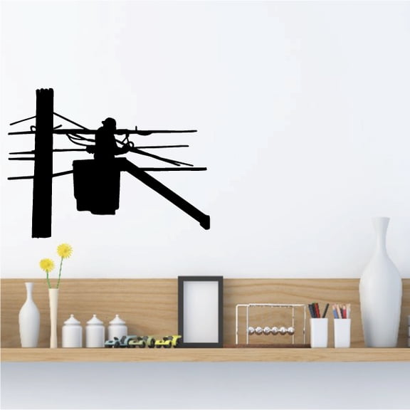 Lineman Repairing the lines Decal - 36 Inches