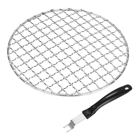 Uxcell 2-Pack Cooling Rack, 6.5" Round 201 Stainless Steel Baking Rack with Grill Grate Lifter Grippers [Silver Tone]
