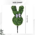 thumbnail image 4 of 23.6 Inch Artificial Bunny-Shaped Topiary Tree with Ground Spike, UV-Resistant Bowknot Faux Boxwood Topiaries Plant for Porch Decor Outdoor/Indoor Easter Decorations White, 4 of 9