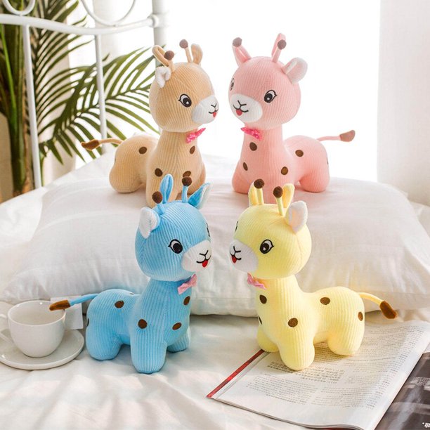 28cm Cute Deer Plush Toy Soft Plush Baby Doll Stuffed Animal Appease Toys Kids Birthday Gifts Christmas Gifts Decoration Toy zhangmengya LED