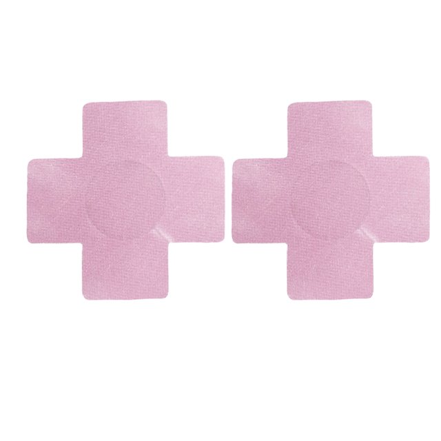 Cubiertas de pezones de empanadas Conjunto de protección contra el seno antiprotrusión Suministros de estilos de transmisión autoadhesiva Diseño práctico Cross rosa 1 par Inevent AP008648-11