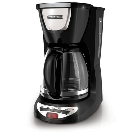 BLACK DECKER DCM100B 12-Cup Programmable Coffee Maker with Duralife Carafe, Black
