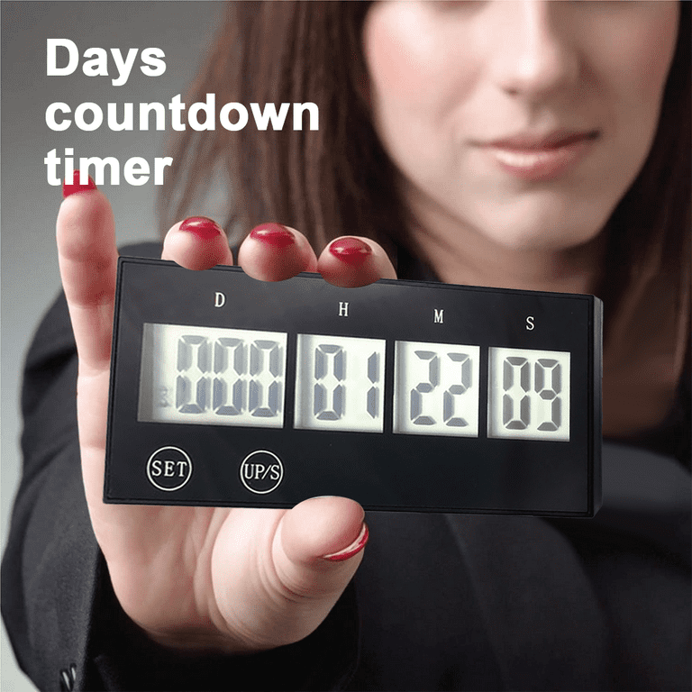 Digital Countdown Days Timer - Upgraded Big 999 Days Count Down Clock Touch  Button with Bracket for Retirement Wedding Vacation Birthday Holidays  (999Day) 