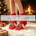thumbnail image 6 of FAIOROI Womens Fuzzy Socks Cute 3D Dog Cartoon Winter Warm Soft Plush Slipper Socks Christmas Gift Red Free Size, 6 of 6