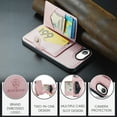 thumbnail image 4 of Wallet Case for iPhone 16e with Detachable Card Holder Slots, Premium PU Leather Slim Protective Cover with Back Kickstand Magnetic Closure, Shockproof Phone Case for iPhone 16e, Pink, 4 of 8