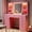 Pink, variant on iPormis Vanity Desk with Mirror and Lights, Glass Top Makeup Vanity with RGB Light and Charging Station for Girls , White