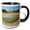 Black/White, variant on 3drose, Wyoming, Yellowstone National Park. West Geyser Basin, Abyss Pool, 11oz Two-tone Yellow Mug