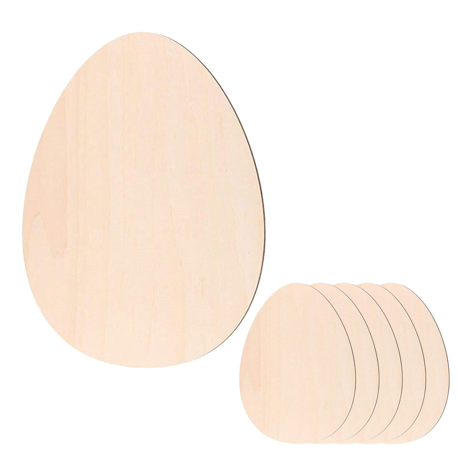 Yunhgft 6 Pieces Wooden Easter Egg for Kids Painting Egg Shaped Wooden Egg Slices Wooden