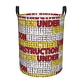 thumbnail image 1 of DouZhe Waterproof Collapsible Large Laundry Baskets, Under Construction Prints Circular Hamper with Handles, 1 of 7