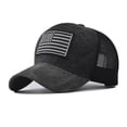 thumbnail image 4 of VtiswUws Vintage Trucker Hats for Men American Flag Patch Breathable Mesh Baseball Cap ^ч, 4 of 8