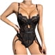 thumbnail image 1 of Gibobby Conjunto de lencería de encaje Ropa Interior Sexy con Cuello En V para Mujer, Lencería Sexy, Ropa Interior con Cordón Sin Espalda De Lencería(Negro, M), 1 of 5