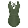 thumbnail image 6 of qucoqpe Womens One Piece Swimsuits Sexy V Neck Slim Hollow Out Bathing Suits Lightweight Comfy Swimwear, 6 of 8