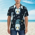 thumbnail image 4 of Fotbe Gnome And Snowflakes Hawaiian Shirt For Men Unisex Summer Beach Casual Short Sleeve Cotton Linen Button Down Shirts-X-Large, 4 of 9