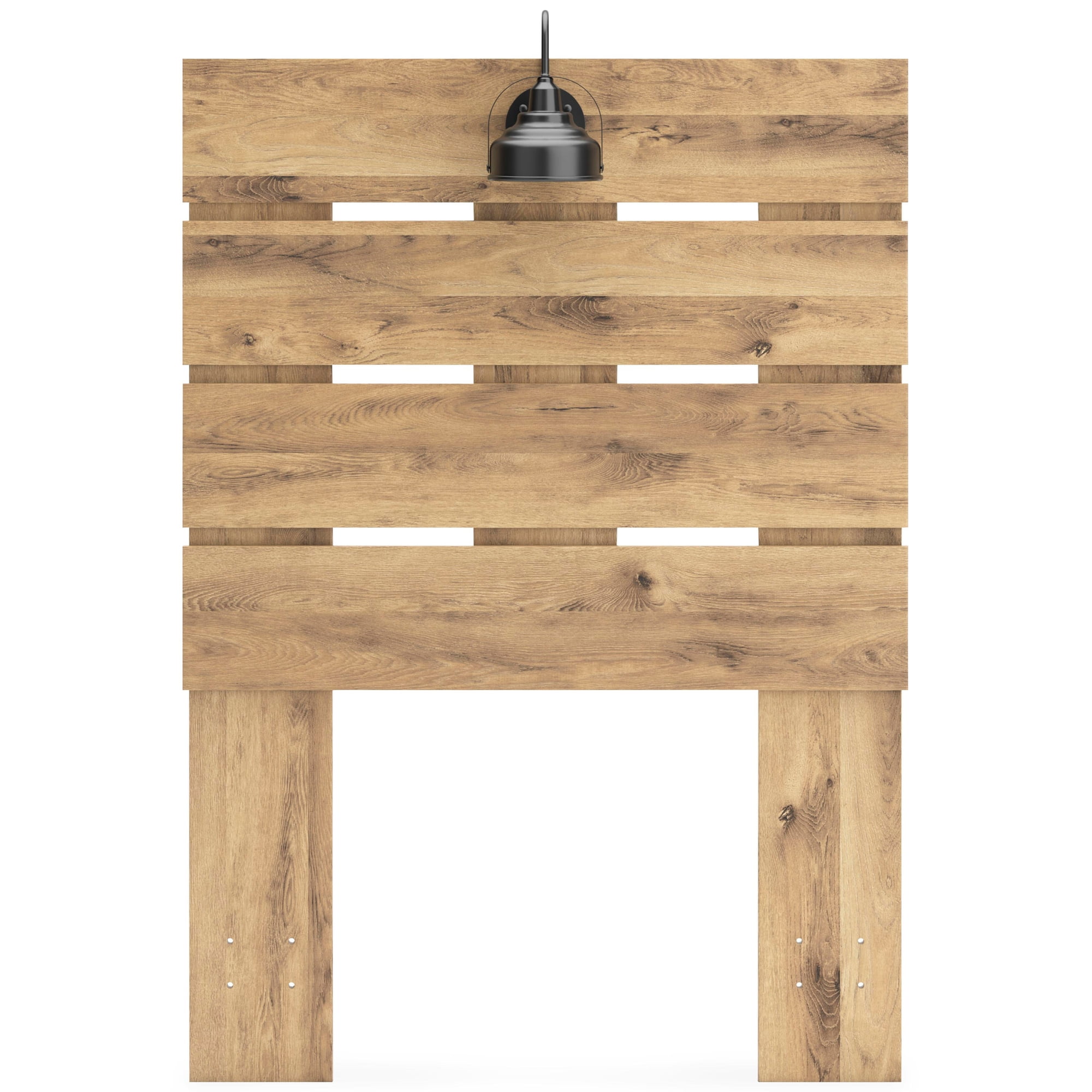 Signature Design by Ashley Larstin Twin Panel Headboard, Tan Brown, Rustic Wood-Look Headboard with Slatted Design